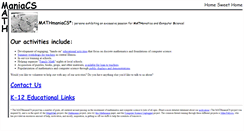 Desktop Screenshot of mathmaniacs.org